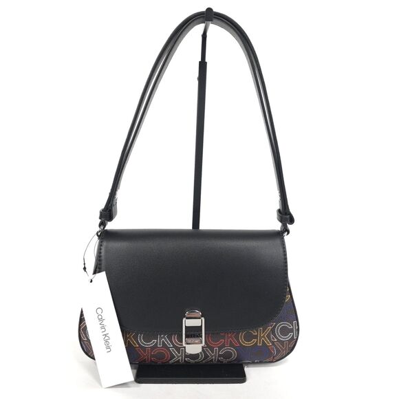 Calvin Klein Handbags - CALVIN KLEIN Women’s New Shoulder Bag Brown Black CK Logo Multicolor H6DZJVI4